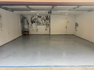 Garage floor after epoxy coating