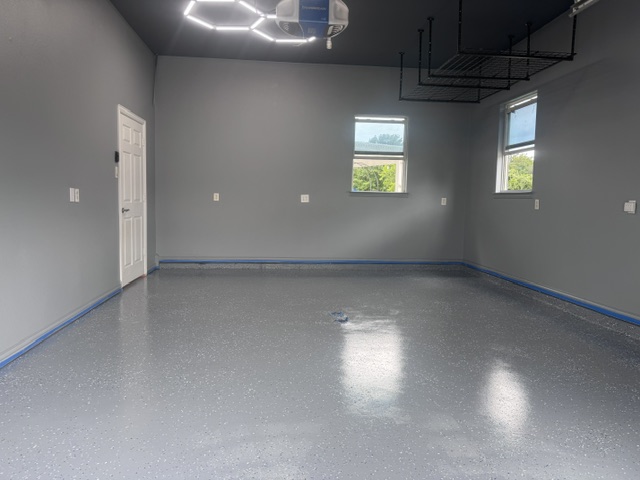 Garage floor after epoxy coating